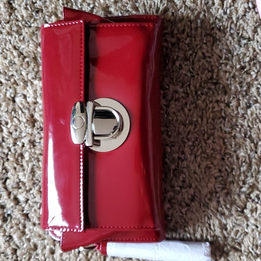 Shiny red wallet purse